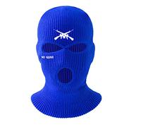 WYLZLKX Cagoule pour moto, masque de ski brodé, masque intégral résistant au froid, masque de gangster, bleu, Head Cir: Appr. 50-60cm/ 19.68-23.62in