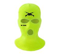 WYLZLKX Cagoule pour moto, masque de ski brodé, masque intégral résistant au froid, masque de gangster pour cosplay, jaune fluo