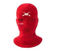 WYLZLKX Cagoule pour moto, masque de ski brodé, masque intégral résistant au froid, masque de gangster pour cosplay, rouge