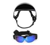 WYLZLKX Casques pour chien avec lunettes réglables - Lunettes de moto - Chapeau de skateboard et photographie - Équipement pour animaux domestiques - Pour l'extérieur