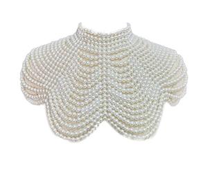 WYLZLKX Collier châle de perles sexy pour femme, collier de perles, épaule, soutien-gorge, pull, robe de mariage, bijoux de corps, Circumference: app.30cm/11.81in, Perle