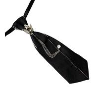 WYLZLKX Cravate gothique vintage pour homme avec chaîne en métal pré-nouée. Noir-1
