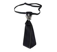 WYLZLKX Cravate gothique vintage pour homme avec chaîne en métal pré-nouée. Noir-2