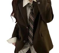 WYLZLKX Cravate vintage rayée pour homme et femme - Cravate japonaise décontractée et polyvalente - Cravate à rayures marron café