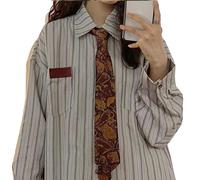 WYLZLKX Cravate vintage rayée pour homme et femme - Cravate japonaise décontractée et polyvalente - Cravate texturée marron