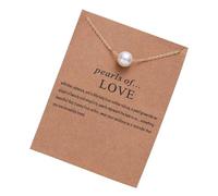WYLZLKX Élégant collier avec pendentif en perles avec carte pour les femmes de tous âges à la recherche de styles et de sophistication, Approx.45+5cm/17.71+1.96inches, Métal