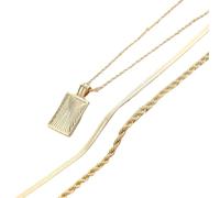 WYLZLKX Élégant collier de couleur dorée empilable chaîne clavicule fait à la main pendentif rectangulaire. Bijoux dorés