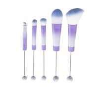 WYLZLKX Ensemble de pinceaux de maquillage perlés avec manche en métal - Pinceaux de maquillage pour fard à paupières - Pinceau rouge - Pinceaux de maquillage perlés pour le maquillage - Violet