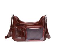 WYLZLKX Itabag Joli sac à bandoulière transparent Style japonais Sac de rencontre en cuir PU Sac à bandoulière Sac d'école Sac à bandoulière, rouge vin, about 30x20cm/11.81x7.87"