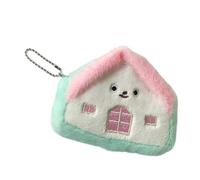 WYLZLKX Little House Porte-monnaie Sac à jouets Petit portefeuilles Filles Joli sac de rangement en peluche pour écouteurs, blanc/vert, about 10x12cm/3.94x4.72''
