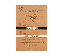 WYLZLKX Lot de 2 cartes de perles tissées à la main pour les amoureux et les sœurs - Corde réglable