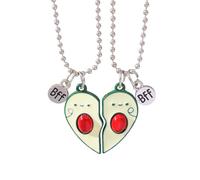 WYLZLKX Lot de 2 colliers d'amitié avec pendentif avocat en forme de cœur pour meilleur ami, Pendant Size:Approx.2.8x2.9cm/1.1x1.14in, Acier inoxydable
