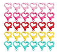 WYLZLKX Lot de 30 fermoirs mousquetons colorés en forme de cœur pour porte-clés et accessoires pour bijoux