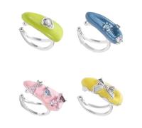 WYLZLKX Lot de 4 clips d'oreille sans piercing - Plusieurs styles - Animaux de dessin animé - Fleurs - Étoile - Pour les tenues quotidiennes - Confortable - En alliage