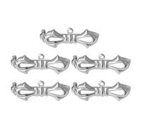 WYLZLKX Lot de 5 broches fixes élégantes pour col de costume - Épingles à nœud papillon - Pour mariage, banquet - Anti-exposition - Pour femme - Argenté