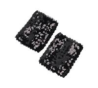 WYLZLKX Manchettes Élégantes et Élastiques avec Sequins Brillants pour Costumes - Manchettes pour Femmes avec Sequins Époustouflants, Noir , Approx.7x10cm/2.76x3.94''