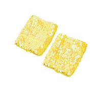 WYLZLKX Manchons de bras élégants, extensibles et élastiques avec paillettes scintillantes pour costume, manchettes pour femmes avec paillettes époustouflantes, jaune, Approx.7x10cm/2.76x3.94''