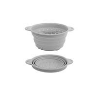 WYLZLKX Passoire pliable en silicone pour fruits et légumes - Panier à linge avec poignée - Gris - Taille S