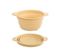 WYLZLKX Passoire pliable en silicone pour fruits et légumes - Panier à linge avec poignée - Ustensile de cuisine - abricot - milieu