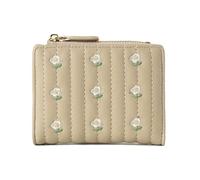 WYLZLKX Petit portefeuille pour fille avec fermeture éclair Motif floral, kaki, As Shown