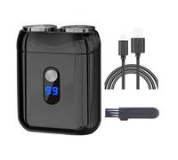 WYLZLKX Rasoir électrique portable à double tête magnétique pour homme - Tondeuse lavable pour les voyages et les voyages d'affaires