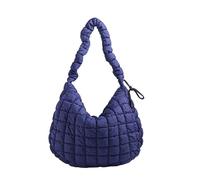 WYLZLKX Sac à bandoulière matelassé pour femme - Couleur unie - Sac à bandoulière - Sac à bandoulière de grande capacité - Sac à bandoulière avec cordon de serrage, bleu, about 40x47cm/15.74x18.50"
