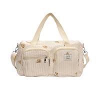 WYLZLKX Sac à langer pour bébé avec broderie de dessin animé - Grande capacité - En coton - Avec bandoulière - Pochette de rangement, blanc, approx. 41x24x18cm/16.14x9.45x7.09inch