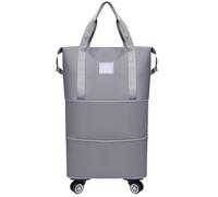 WYLZLKX Sac de sport extensible à roulettes pour voyage et sport avec séparation sèche et humide résistant à l'eau, gris, As Shown