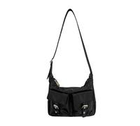WYLZLKX Style coréen Sac à bandoulière en nylon pour femmes et filles Sac à bandoulière tendance pour le shopping et les rendez-vous galants, Noir , 24x7.5x21cm /9.44x2.95x8.26in