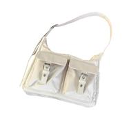 WYLZLKX Style coréen Sac à bandoulière en nylon pour femmes et filles Sac à bandoulière tendance pour le shopping et les rendez-vous galants, ecru, 24x7.5x21cm /9.44x2.95x8.26in