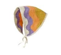 WYLZLKX Turban délicat à rayures au crochet pour filles qui prennent des photos - Bandeau tricoté pour femme - Accessoire de cheveux de voyage