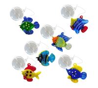WYLZLKX WBANGIAO Lot de 6 poissons flottants en verre coloré pour décoration d'aquarium, motifs de bulles pour décoration d'intérieur, pendentif poisson bulle 1 à 6 A