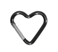 WYLZLKX WBANGIAO Mousqueton en forme de cœur en alliage d'aluminium Mousqueton à ressort Mousquetons robustes pour sac à dos de camping Noir
