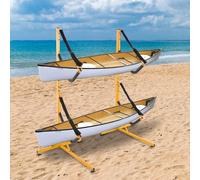 WYmaioyis Rangement pour kayak autonome pour 2 kayaks - Étagère de rangement stable - Pour l'intérieur et l'extérieur - Support de stockage pour bateaux