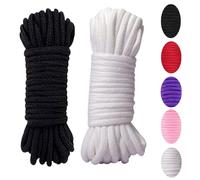 WYMAODAN Corde de Corde en Coton Doux, 2 pièces 10 M / 8 MM Corde Tout Usage Corde Artisanale Corde torsadée en Coton épais (Noir+Blanc)