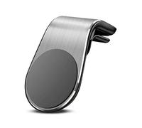 WYMBC Support de téléphone magnétique de voiture pour Kia Telluride 2020-2025 - Type L - Pour grille d'aération de voiture - Argenté