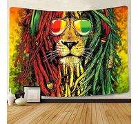 wymhzp Tapisserie Lion Head Marley Bob Tapisserie Tenture Murale Toile de Fond pour Salon Chambre Décor 150x130 cm