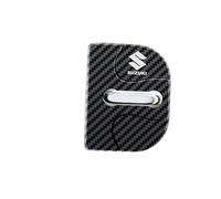 WYMKL 4 Pièces Couvercle Serrure Porte de Voiture pour Suzuki SX4 S-Cross S Cross 2014-2023, Acier Inoxydable de Boucle Films de Protection Antirouille Étanche,Carbon Fiber