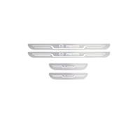WYMKL 4 Pièces Seuils de Porte Voiture pour Mazda 3 Takumi 2011-2013, Baguettes Protection Marchepied Plaque Éraflure Carrosserie Accessoire Acier Inoxydable,Silver