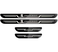 WYMKL 4 Pièces Style De Seuil De Voiture pour Peugeot 208 II 2019-2023, Inoxydable Porte De Voiture Entrer dans La Garde Plaques De Seuil Automatiques RéSistant Aux Rayures
