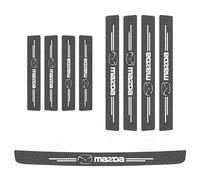 WYMKL 9 Pièces Protection Seuil de Porte de Voiture pour Mazda 2 II(DE) 2010-2014, Carbone Fibre Film Protecteur Seuil Porte Anti-Kick Guard Protection