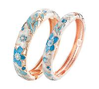 Wynameleri 2 pièces de bracelets en émail pour femmes, bracelet artisanal pour dames, cadeau de bijoux vintage pour elle et lui, bracelet d'amour, cadeaux pour la fête des mères, bracelets