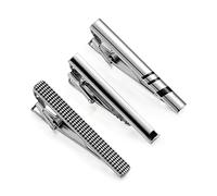 Wynameleri Lot de 3 pinces à cravate pour homme avec boîte cadeau, pinces à cravate personnalisées, cadeau amusant de Saint-Valentin pour petit ami, 3pcs Tieclips, laiton, Autres pierres précieuses