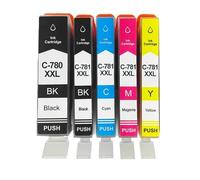 WYNAnGAI Cartouche d'encre Compatible Compatible avec PGI-780 CLI-781, Compatible avec TR8570 TS9170 TS7180 TS707 TS8370 TS6370 TS9570(5Color 1set)