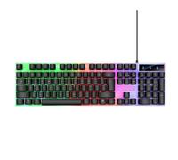 WYNAnGAI Clavier Filaire Ergonomique rétroéclairé avec Sept lumières colorées, 1,5 m, Compatible avec Les Ordinateurs Portables et Les Joueurs sur PC(Black)