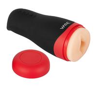 WYNE 01 - masturbateur chauffant vibrant et suceur - rechargeable - noir