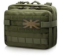 WYNEX Grande pochette d'administration tactique à conception double couche, pochette utilitaire Molle EDC EMT avec manchon pour carte, pochette à outils modulaire de grande capacité, écusson drapeau