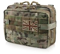 WYNEX Grande pochette d'administration tactique à conception double couche, pochette utilitaire Molle EDC EMT avec manchon pour carte, pochette à outils modulaire de grande capacité, écusson drapeau