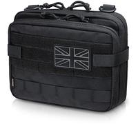 WYNEX Grande pochette d'administration tactique de conception double couche, pochette utilitaire Molle EDC EMT avec pochette à outils modulaire de grande capacité avec écusson drapeau inclus