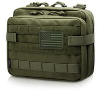 WYNEX Grande Pochette Tactique d'administration Double Couche Molle EDC EMT avec Pochette à Outils modulaire Grande capacité Patch Drapeau Inclus 24,1 x 19,1 x 8,1 cm